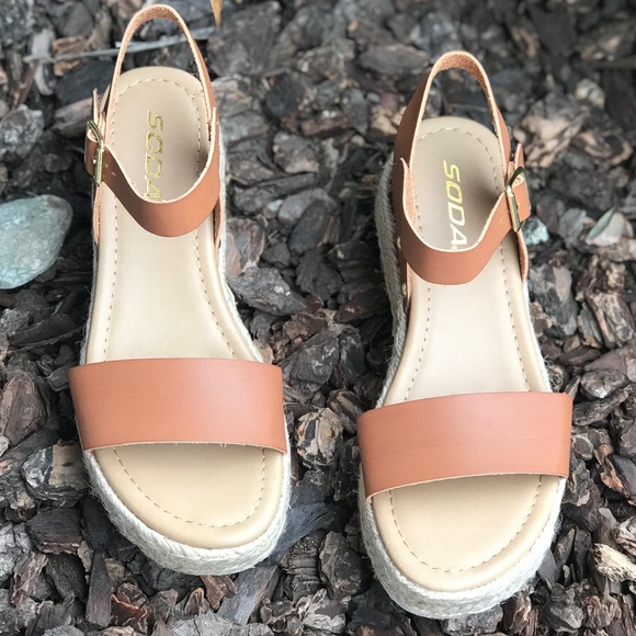 Tan double strap espadrille sandal - Picture 6 of 7